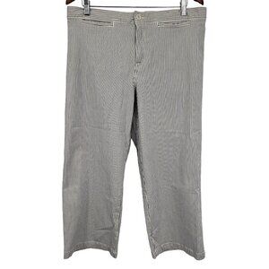 Madewell Women Pinstripe Jean Size 31 Petite Crop Wide New